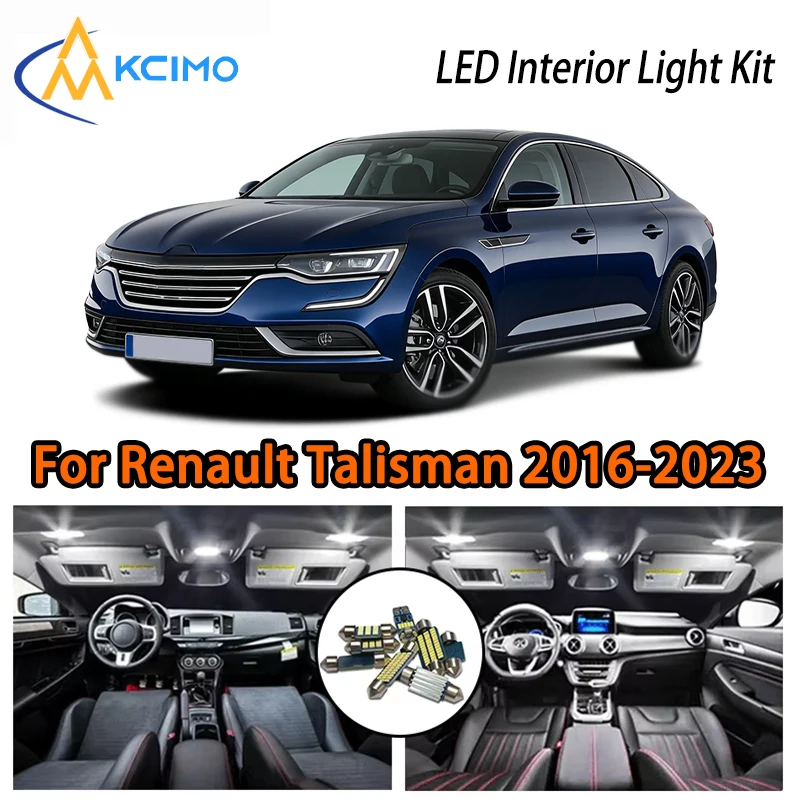 

High Quality LED Interior Lights For Renault Talisman 2016-2023, Super Bright Easy Install White Ice Blue Two Color