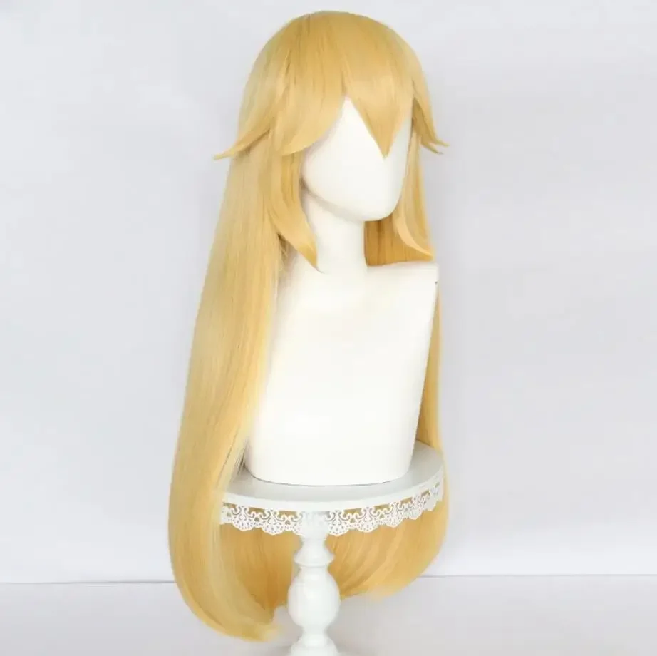 WHIMSICAL W cheveux synthétiques 30 pouces longue Blonde droite princesse pêche Cosplay perruque pour les femmes Halloween fête perruques