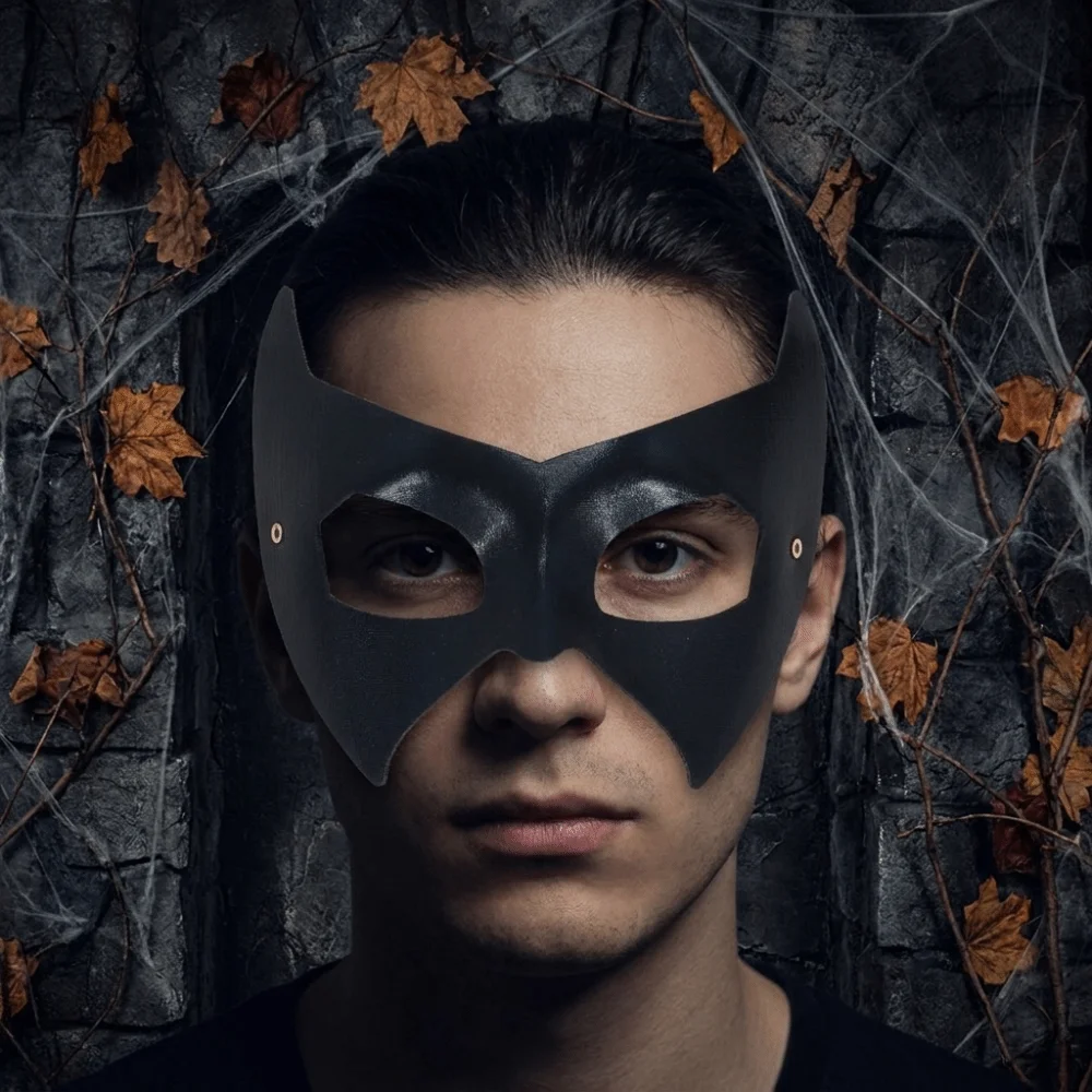 Stage Performance Masquerade Half Face Mask Gothic Style Punk Bat Eye Mask Adjustable Handsome Venice Mask Unisex