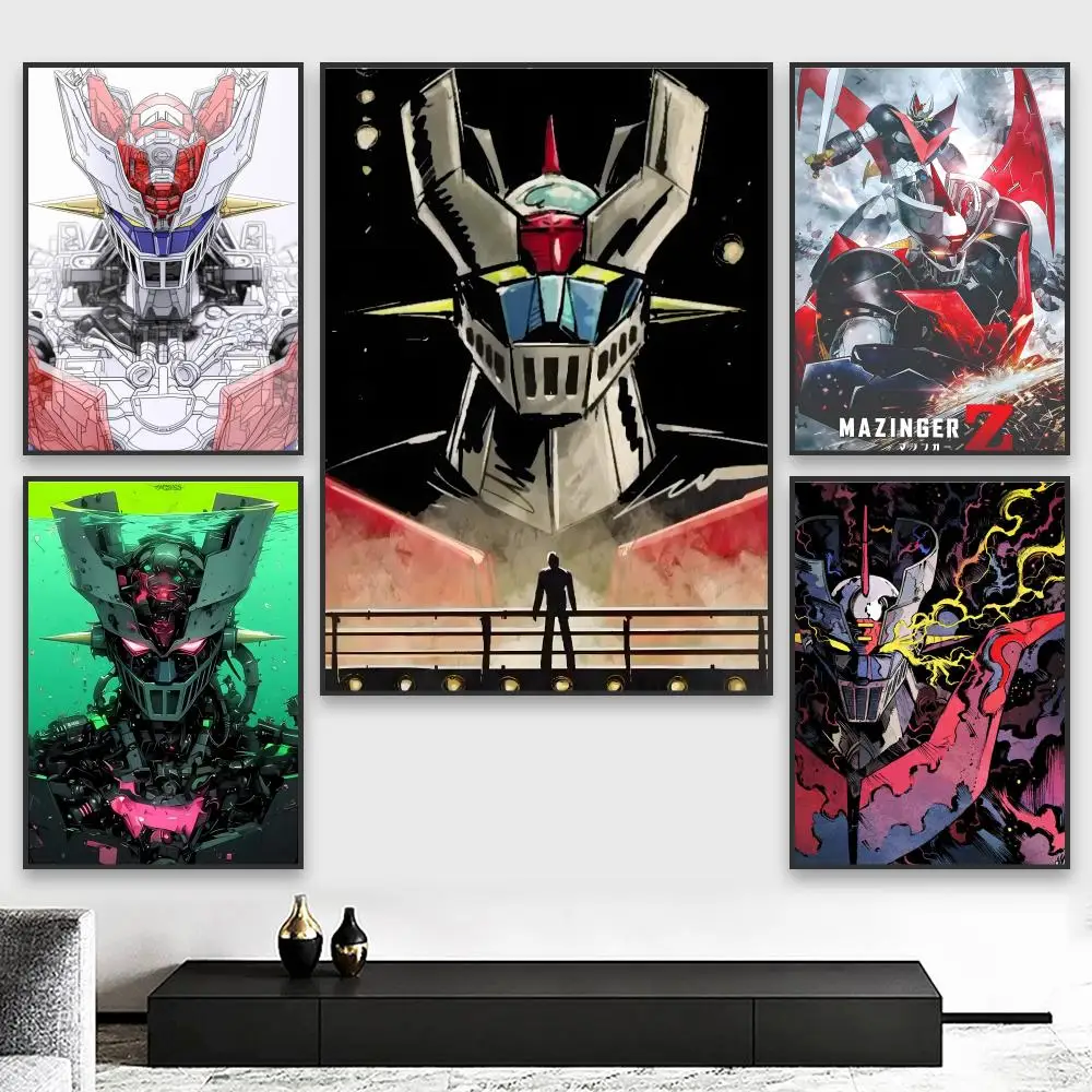 Плакат с роботом M-Mazinger Z, идеальная наклейка, самоклеящаяся, художественная, предназначенная для дома, столовой, офиса, прочный