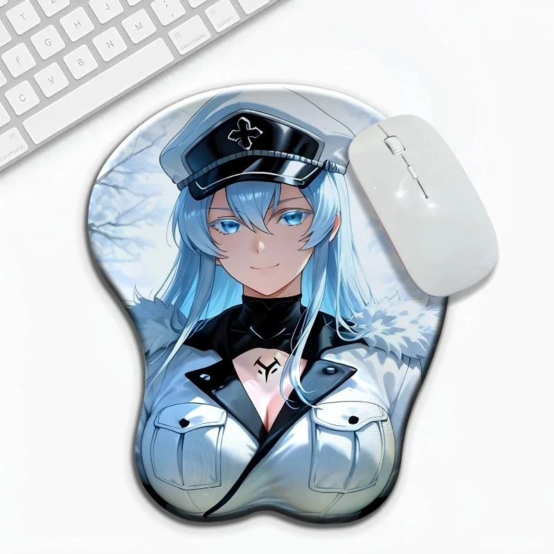 

Эргономичная подставка для запястий Esdeath, 3D мягкий и гладкий силиконовый коврик для мыши, компьютерная периферия, подходящая для игр и офисных работ