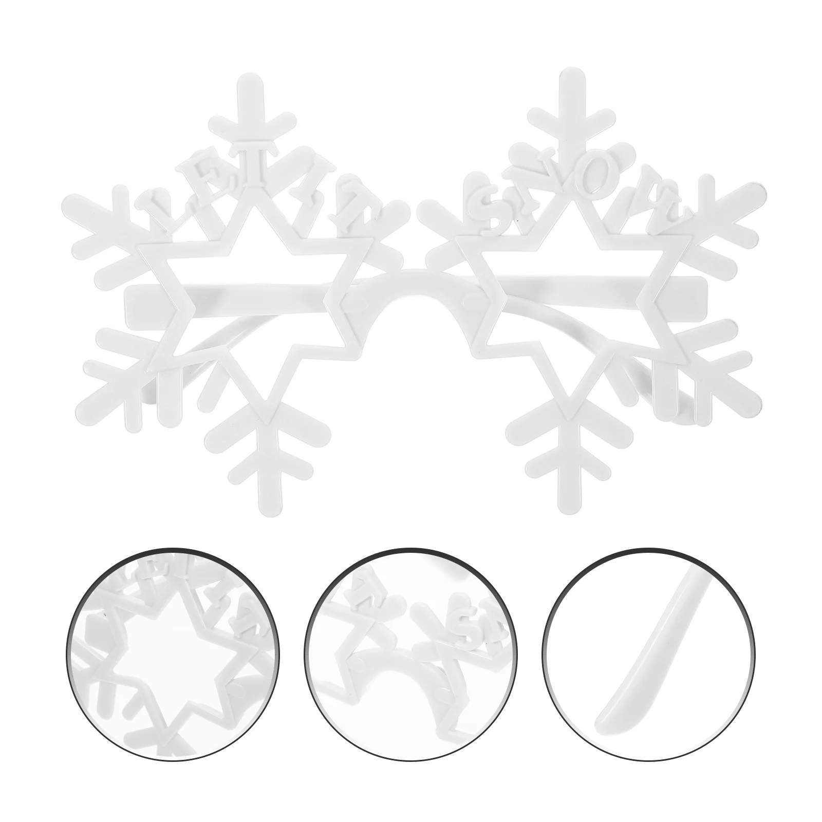 

Funny Snowflake Eyeglass Hollow Frameless Rimless Party Glasses Photo Prop Winter Accessories Unique Style Men Women