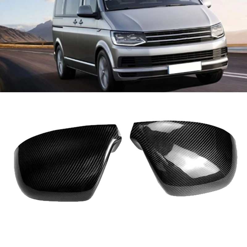 Car Carbon Fiber Rear View Mirror Cover For VW Caravelle T6 Multivan T5 2012-2019 Side Mirror Cap