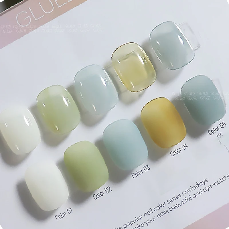 Summer Fresh Green Nail Tips Gel Semi Permanent Hybrid Varnish Ice Penetration Soak Off Base Gel Top Coat UV Extension Nail Gel