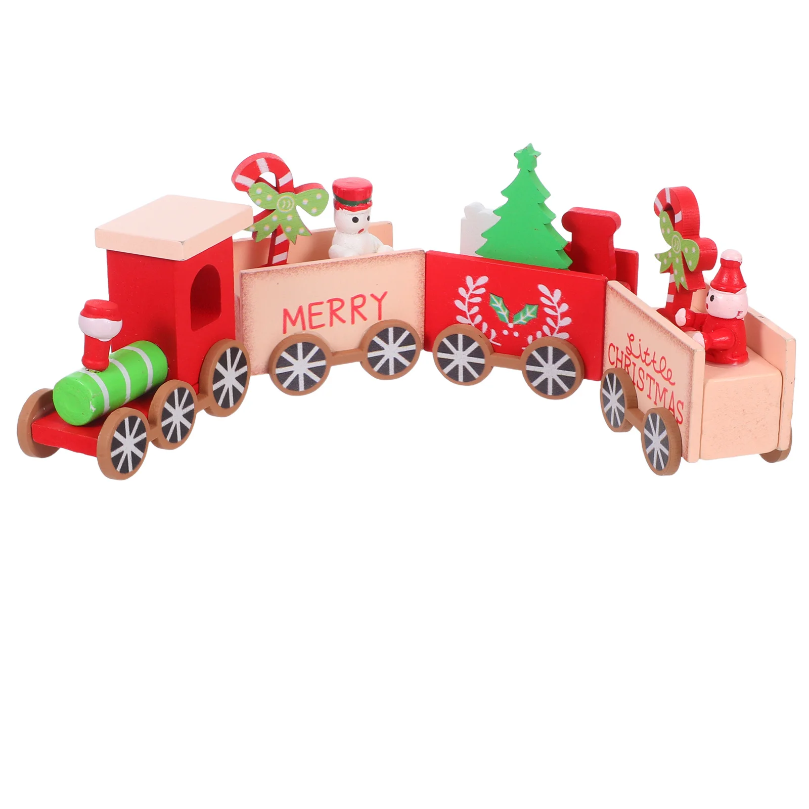 

Mini Christmas Train Painted Wooden Xmas Tree Decoration for Festival Tabletop Holiday Decor Train Decor Christmas Decorations