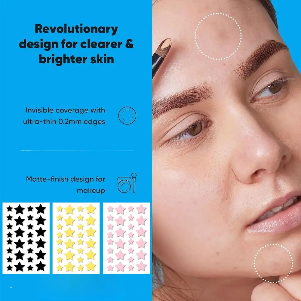 168 Plasterków na Pryszcze Plasterki na Trądzik w Kształcie Gwiazdek Nawilżające do Zakrywania Pryszczy i Niedoskonałości