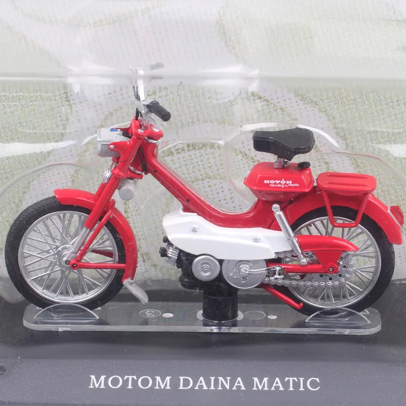 

1:18 Scale Atlas Classic Motom Daina Matic 50cc 1968 Moped Model Diecast Vehicles Bicycle Toy Motorcycle Red Collector Scooter