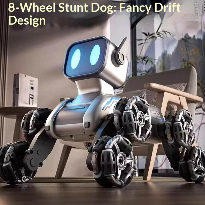 고품질 RC 묘기 로봇 강아지 8륜 제스처 컨트롤 하이테크 묘기 드리프트 생일 선물 3-10세 소년용