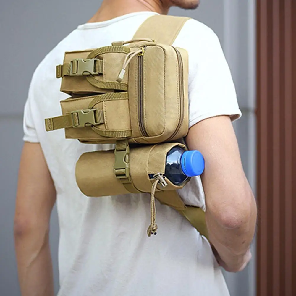 Sac banane tactique d'extérieur, sac de taille tactique, sac banane de pêche en plein air avec porte-bouteille d'eau, pour Camping et randonnée