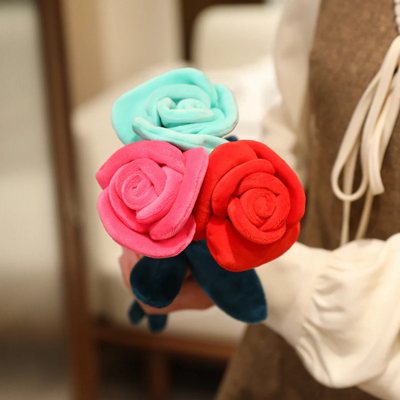 زهور اصطناعية بطول 28 سم على شكل وردة، دمية قطيفة واقعية، باقة زهور لعبة ناعمة محشوة، نبات كاواي لتزيين الغرفة، زينة للمكتب، هدية