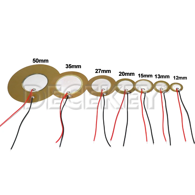 5/10/20PCS Buzzer Piezoelectric Piezo Ceramic Wafer Plate Piezo Element Diameter 12MM 15MM 18MM 20MM 27MM 35MM 50MM with Wire