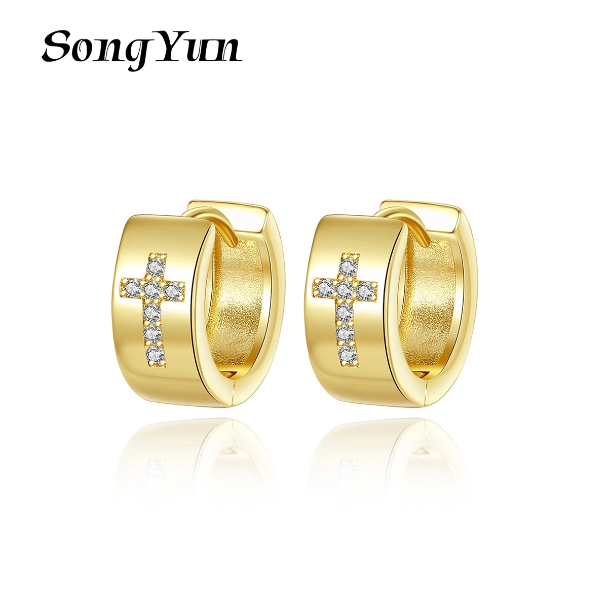 

SongYun Jewelry MHT Quality Brass Stud Earrings Dangle CZ 7A Zircon Valentine Gift Statement Jewelry Women Earring Jewelry