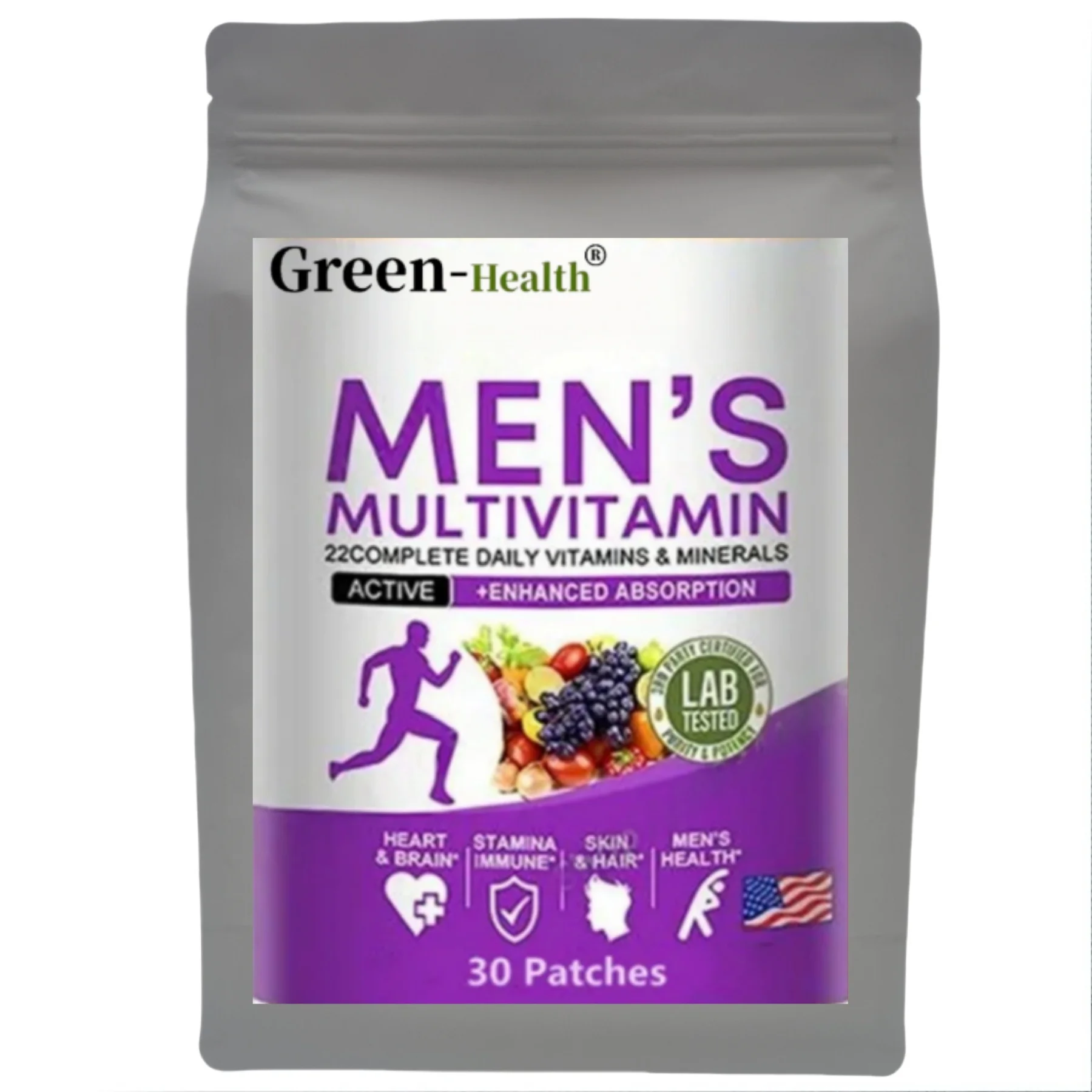 Parche multivitamínico diario para hombres, superventas, 22 tipos de vitaminas y minerales, que mejora la inmunidad, la energía y la salud general, f
