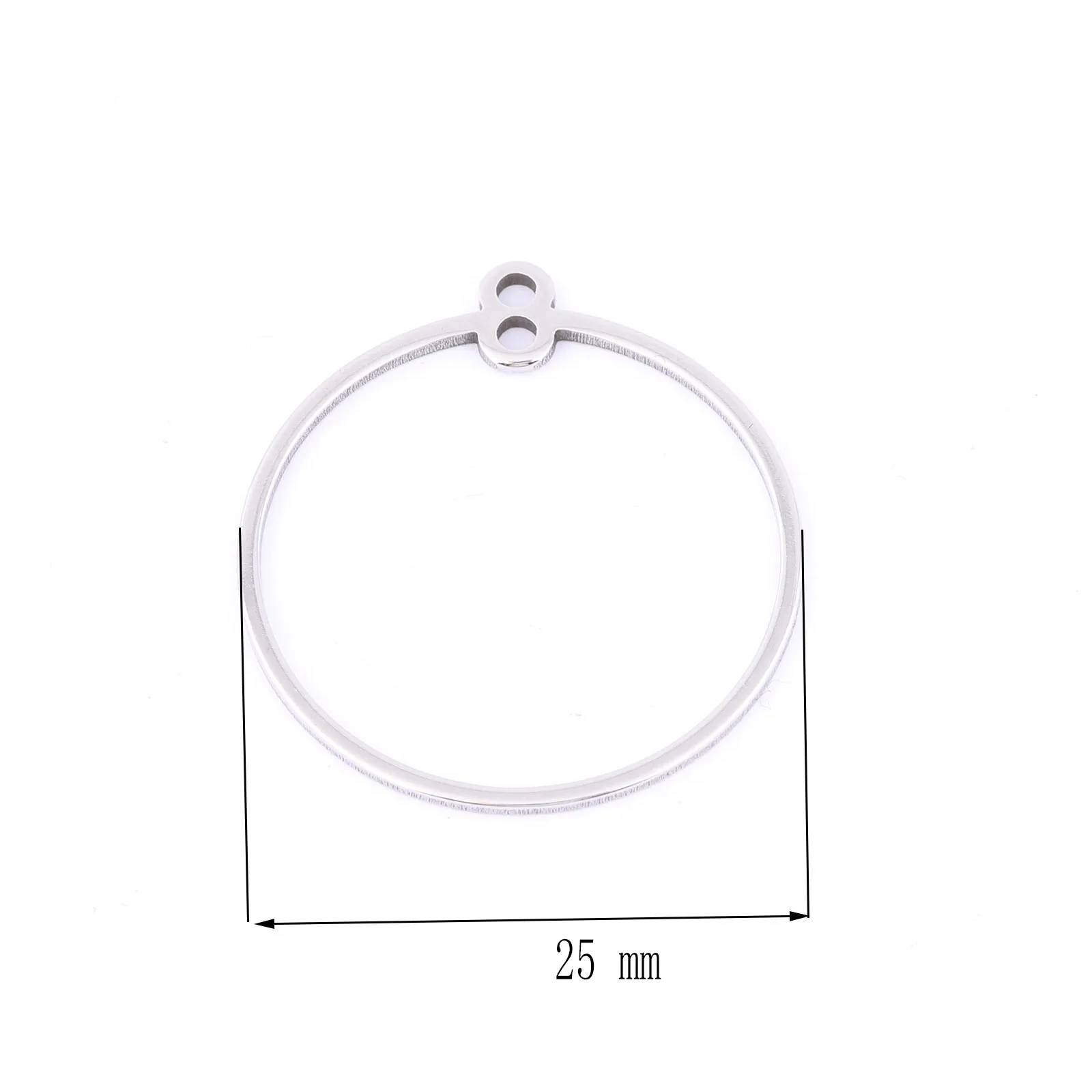 20pcs Stainless Steel 25mm Hoop Circle Earring Connector Findings Diy Jewelry Making Supplies