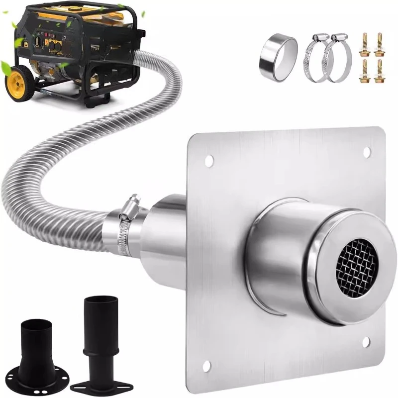 Generator exhaust extension muffler with thermal insulation through the wall