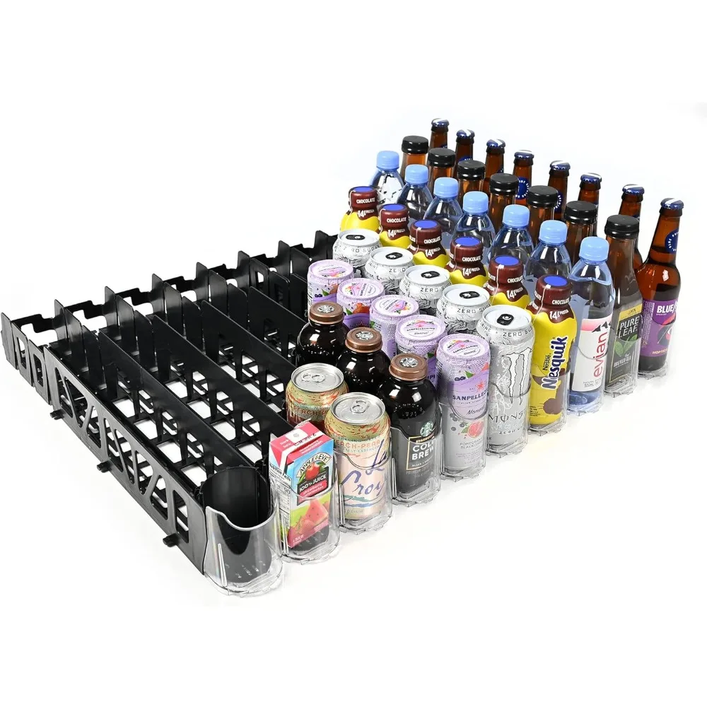 

Visi-FAST Spring Push Drink Dispenser, Refrigerator Organizers and Storage for 12/16 oz Beverages, Bottles, and Cans