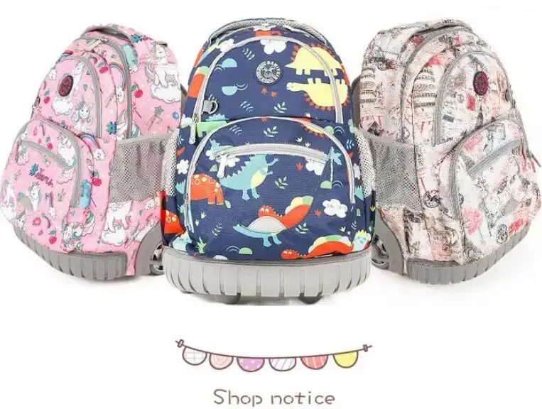 16 inch schooltrolley rugzak Tas voor tieners Rolling Bagage reistas wielen 18 inch kinderen Schoolrugzak op wielen