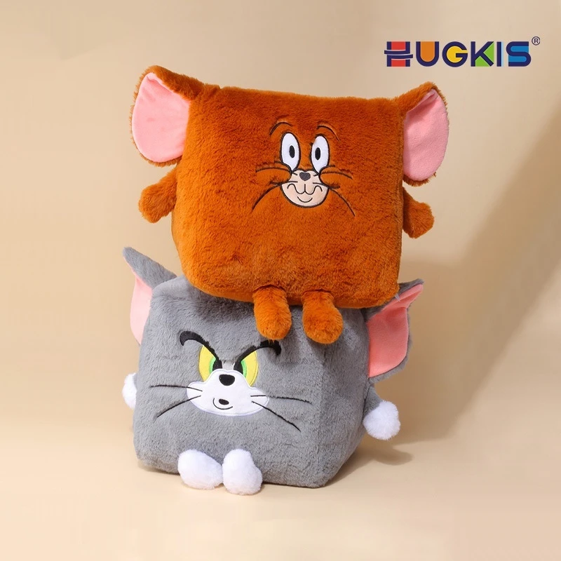 

Hugkis кошка и мышь плюшевая игрушка подушка кошка квадратная кукла подушка забавная деформация забавная кукла подарок на день рождения