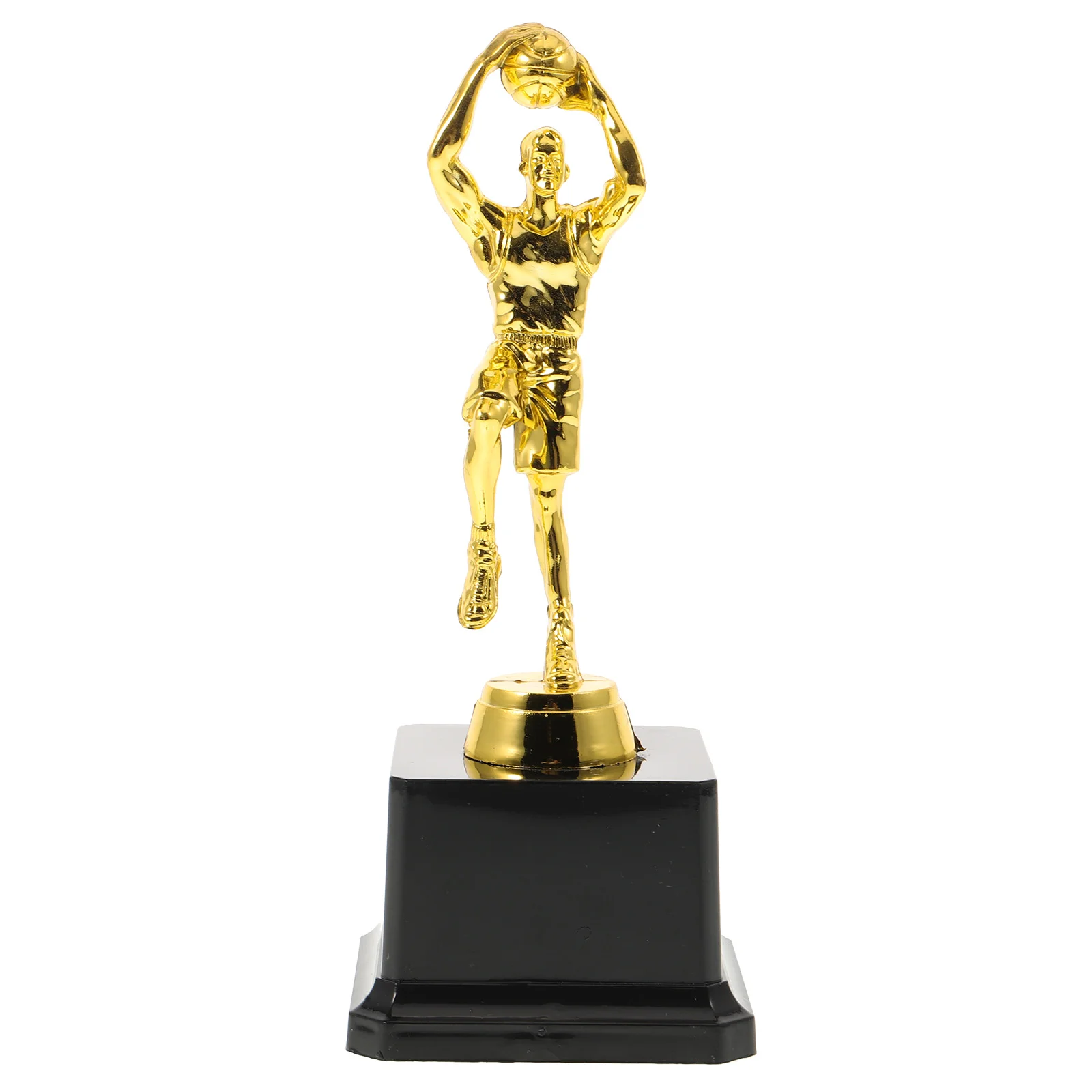 Basketball Trophies Plastic Basketball Figure Trophy Prime for Tournaments Competitions (Golden)
