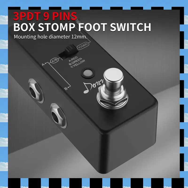 

ABME 10PCS Guitar Effects Pedal Footswitch 3PDT Stomp Pedal Switch 9-Pin Locking Push Button Foot Switch