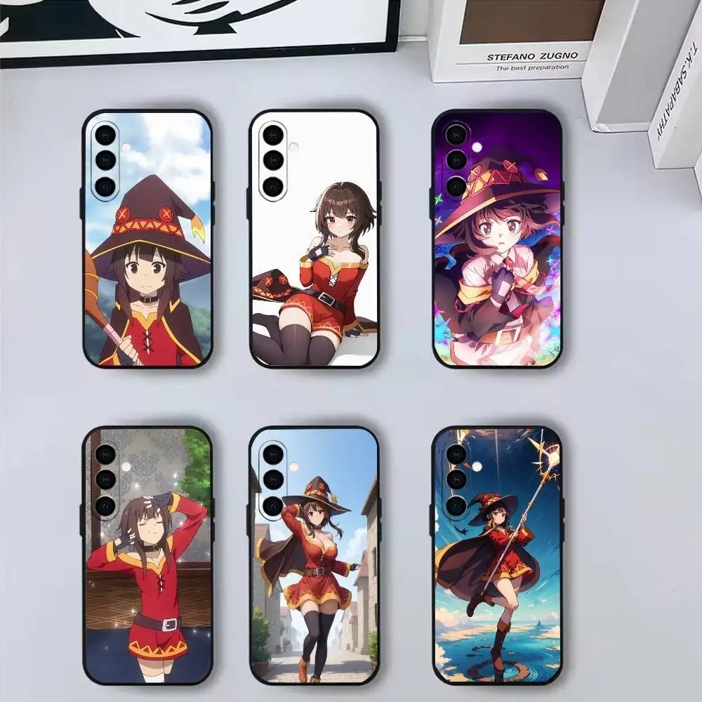 

Sweet M-Megumin A-Anime K-KonoSuba Phone Case For Samsung Galaxy A73,A72,A71,A70,A53,A52,A51,Others Soft Black Cover