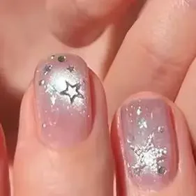 1 Słoik Błyszczących Srebrnych Cekinów Mieszane Kształty Gwiezdny Blask Miłość Gwiazda Plasterki Naklejki do Manicure Paillette Ozdoby Naklejki do Paznokci