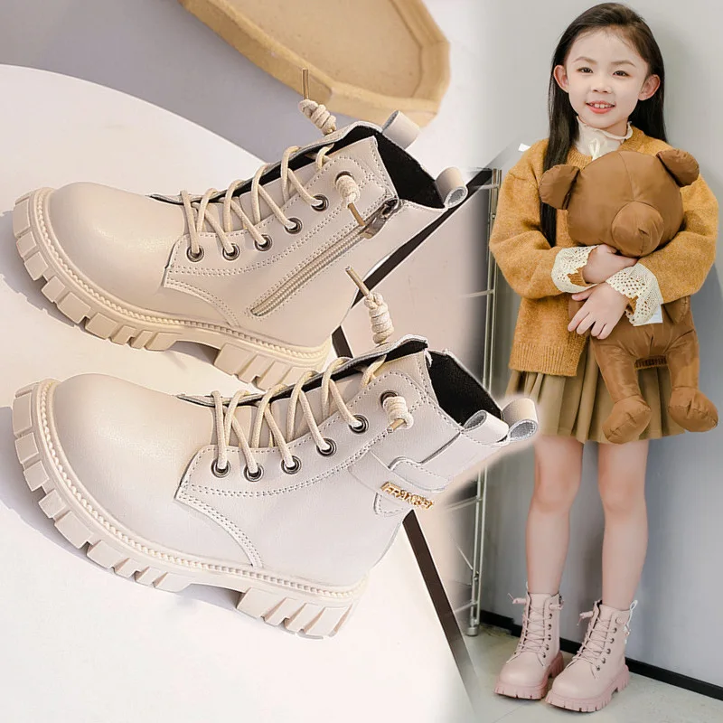 Modische Stiefel für Mädchen, 2025, Herbst/Winter, neue Ankunft, einzelner Stiefel, Prinzessinnen-Lederschuhe, weicher Boden, schwarze Schuhe