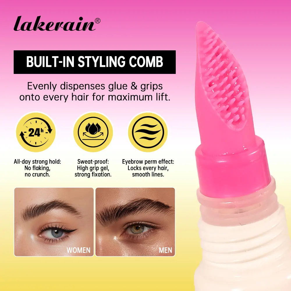 Super Lift Brow Glue Laminierungsgel Crazy Lift Brow Langanhaltender, starker Halt und integrierter Stylingkamm, klare Augenbrauen-Gel-Kosmetik