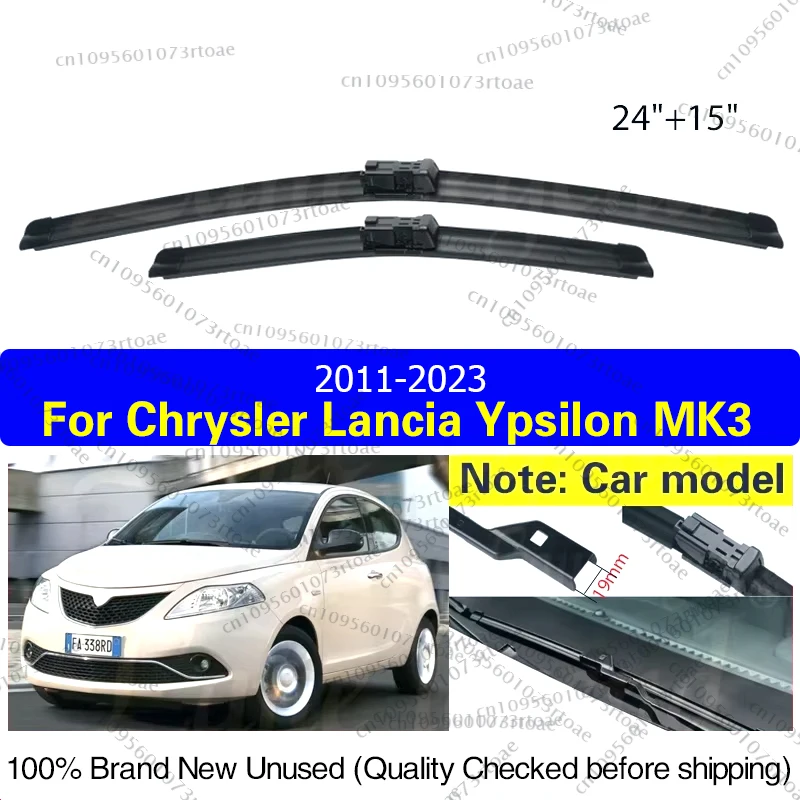 

For Chrysler Lancia Ypsilon MK3 2011 - 2023 Wiper LHD Front Wiper Blades Windshield Windscreen Window 24''+15'' Car Accessories