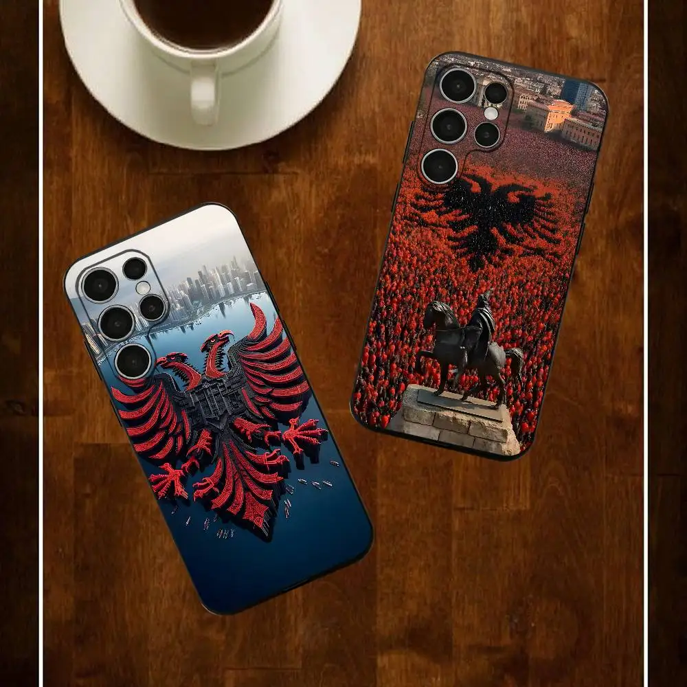 

Albanian Flag Phone Case For Samsung S24 25 23 22 21 20 Plus Ultra 5G Lite Shockproof Cover