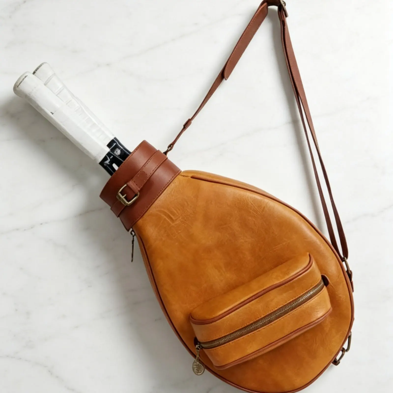 Badminton Bag Vintage Design Tennis Racket Bag Tennis Sling Backpack Lightweight Zip Pocket
