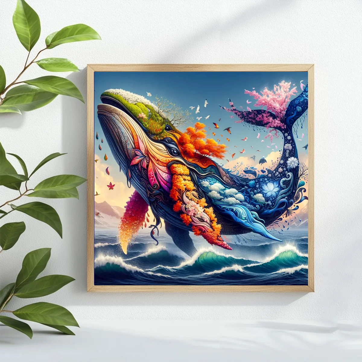 Uçan Balinalar 40X40 CM/15.74 inç çapraz dikiş Kiti diy 11CT/14CT Nakış Çapraz dikiş kitleri işçiliği malzemeleri Hobi