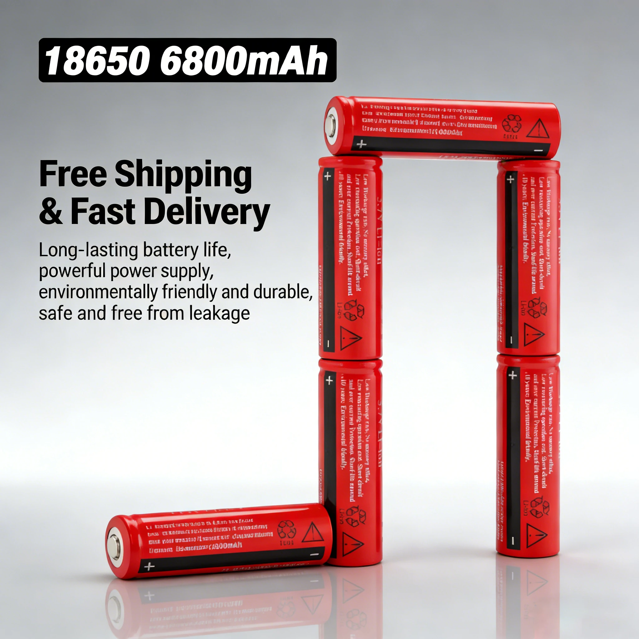 

3.7V 18650 Rechargeable Lithium Battery High Drain Li-ion Cell for Tactical Flashlight LED Torch Power Tool Long Life Battery