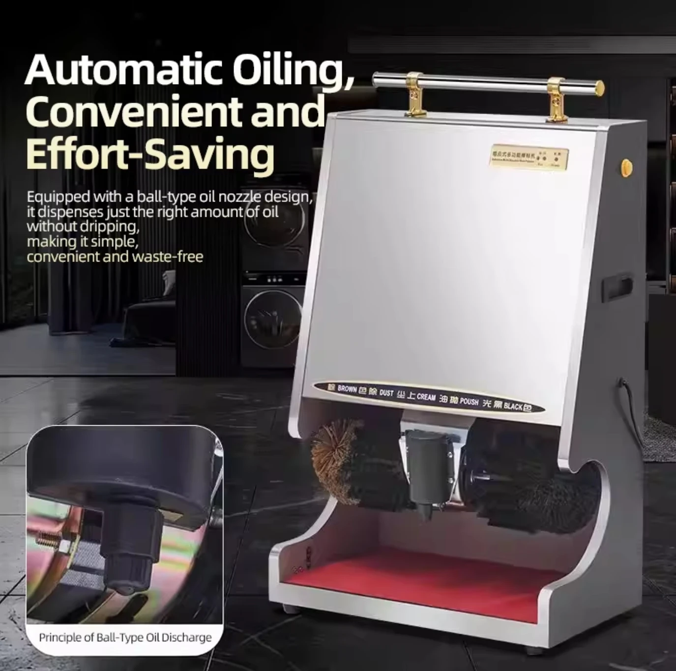 Hotel Commercial Industrial Automatic Shoe Shine Machine Stainless Steel Shell Electric Dry Cleaning High Quality Cleaning