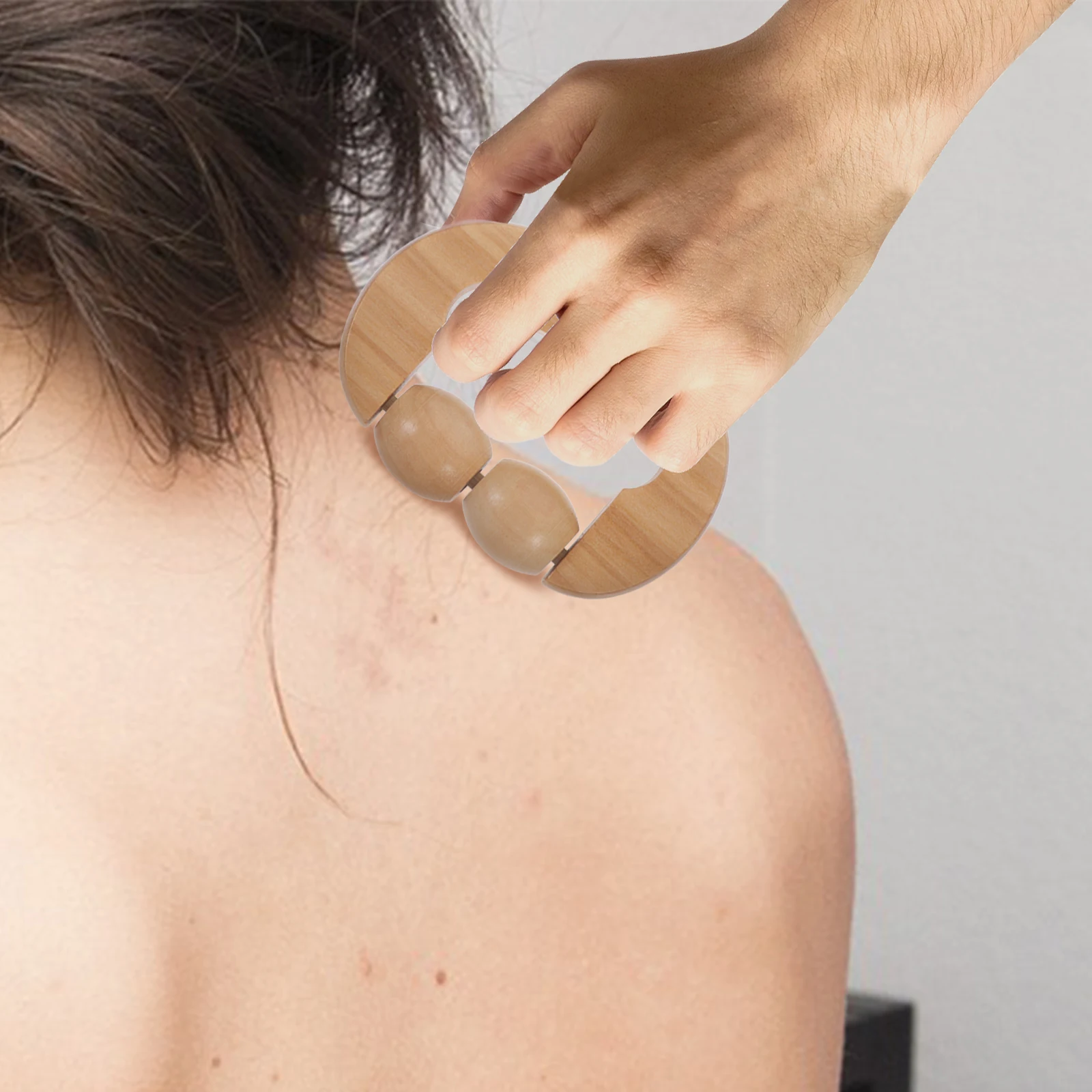 

1pcs Wooden Massager Tool Ergonomic Design For Body Foot Face Acupoint Relief Portable Roller For Home Travel Daily Use