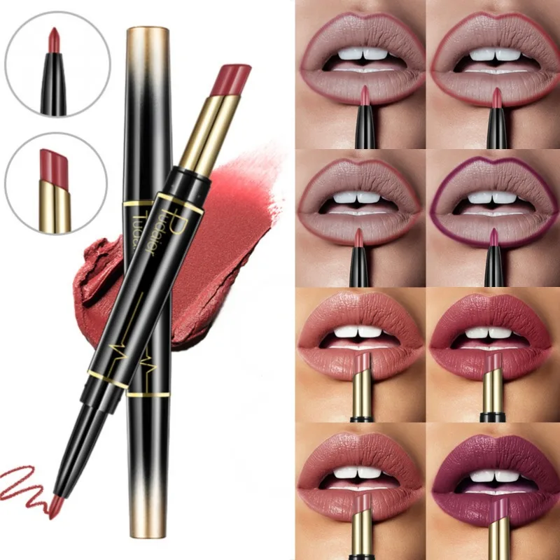 1 x doppelseitiger Nude-Lipliner und Lippenstiftstift – langanhaltendes, mattes, nacktes Make-up, leicht zu entfernendes Make-up, Weihnachtsgeschenke
