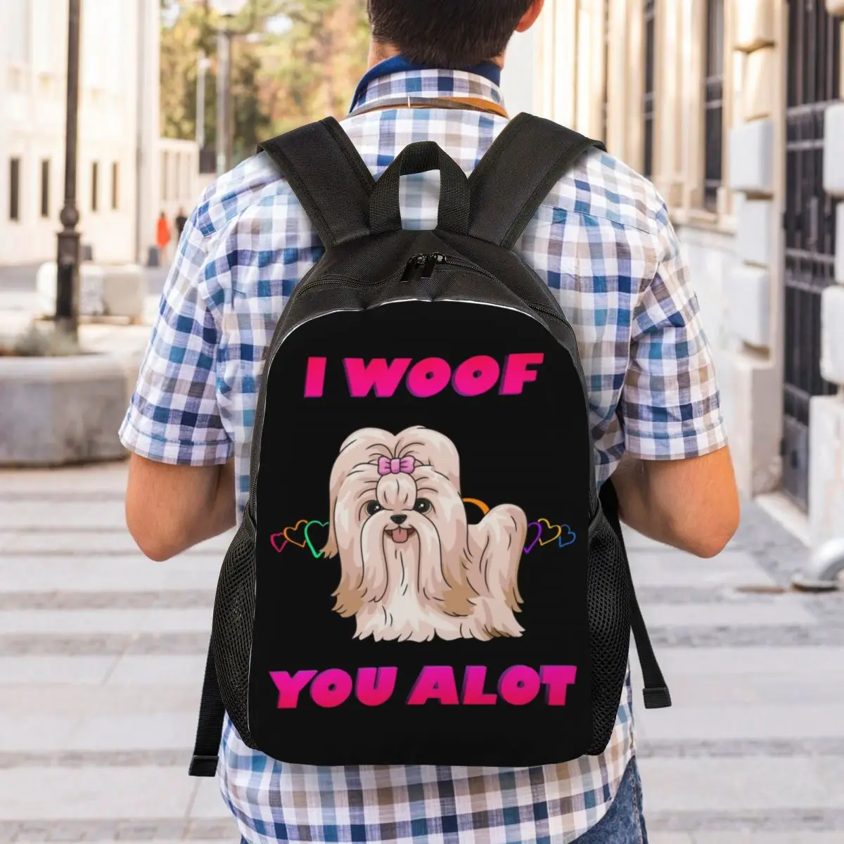 Cartoon Shih Tzu Lover Laptop Backpack Men Women Fashion Bookbag for College School Student Pet Animal Bag