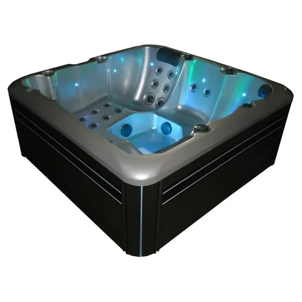 5 Person Outdoor Whirlpool Spa, Freestanding Acrylic Massage Bathtub with Hydrotherapy Jets for Backyard