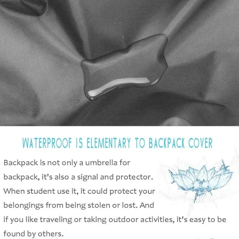 Backpack Cover Rain Cover Waterproof Rucksack Cover Bag Perfect for Hiking Camping Traveling Cycling Outdoor Acclivities Black