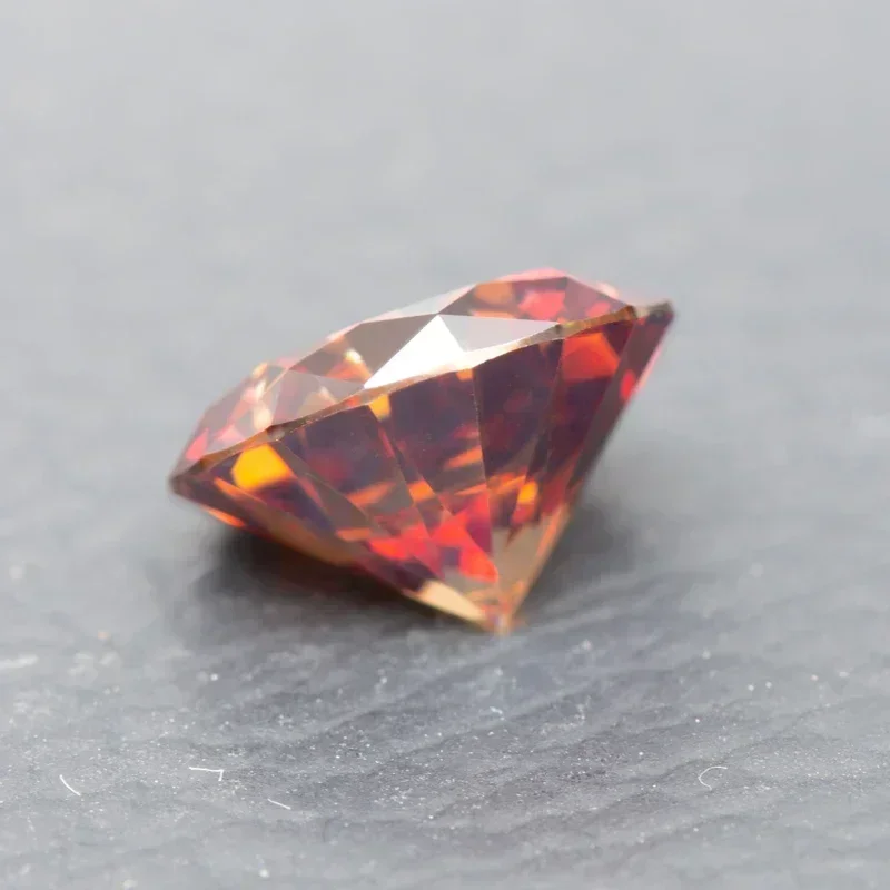 Moissanit-Stein, runder Schliff, Granatfarbe, VVS1, für Edelstein-Charms, Perlen, hochwertige Schmuckherstellungsmaterialien mit Zertifikat – Detail 4