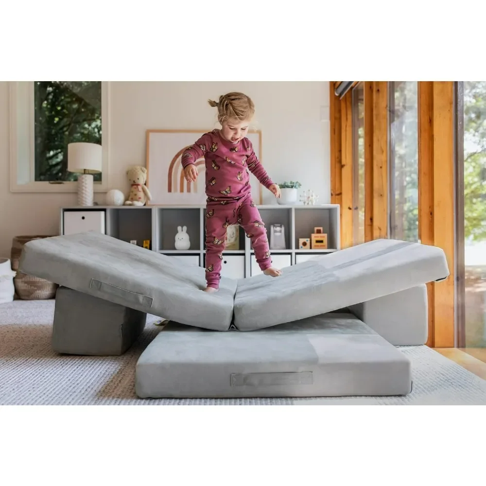 Modular Play Couch for Kids – Waterproof & Oeko-TEX & Greenguard Gold Certified | Made in USA with Velcro Connectors