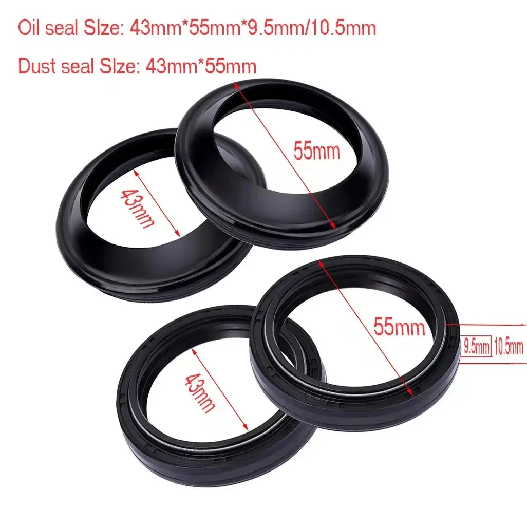 For Yamaha YZF-R6 FZS10 YZF-R1 VMX12 V-Max YZF VMX 43x55x9.5/10.5 Motorcycle Front Fork Damper Oil Seal 43x55 Dust Seal Absorber