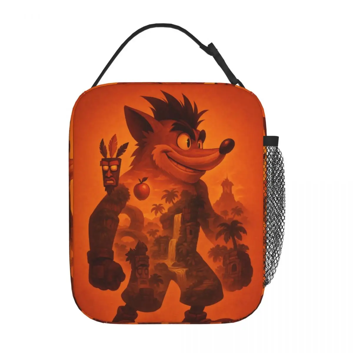 Crashs Bandicoots Insulated Lunch Bag Cooler Bag  Meal Container Video Game Large Tote Lunch Box Food Storage Bags Office Travel