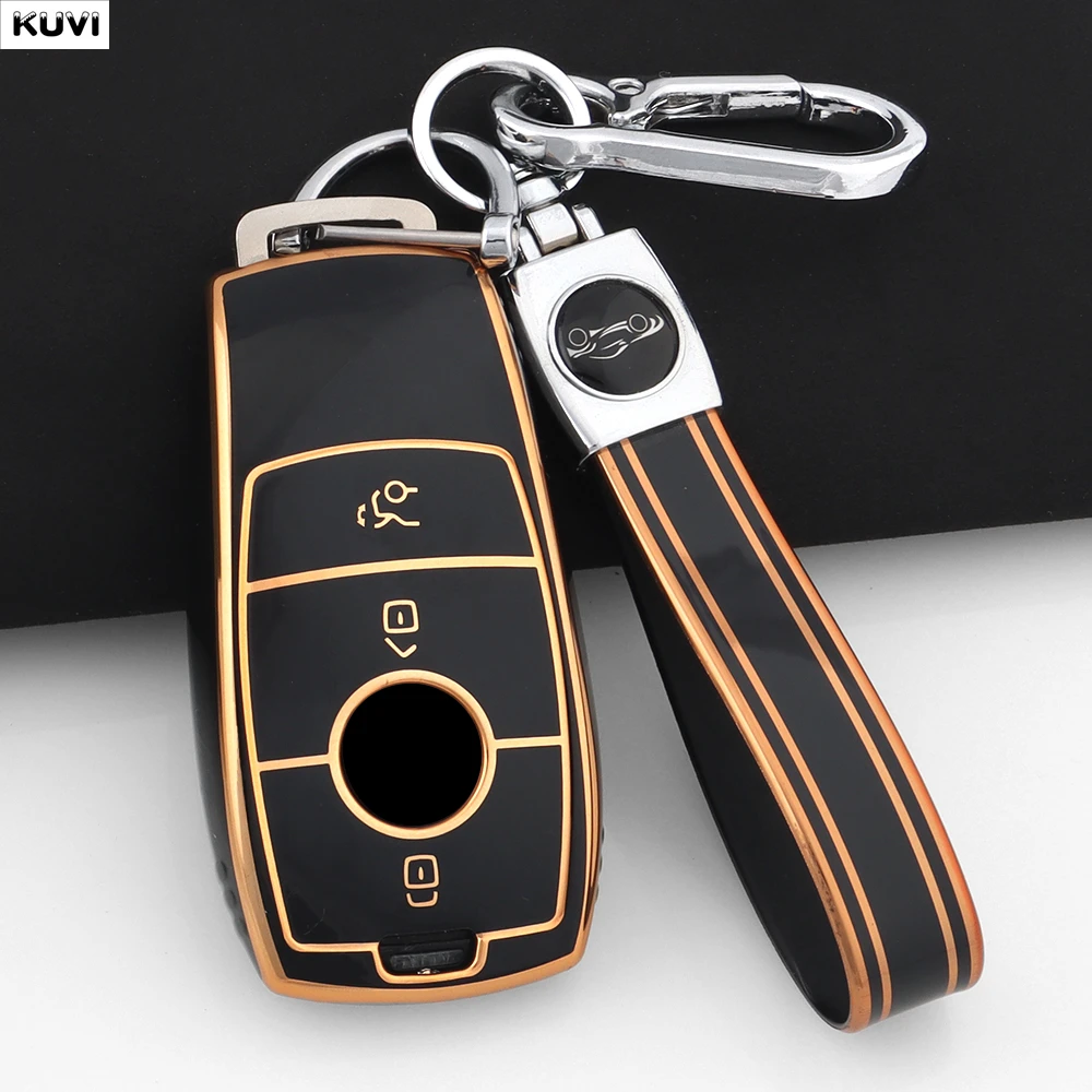 Fashion TPU Car Key Case Cover For Mercedes Benz A C E S G Class GLC CLE CLA GLB GLS W177 W205 W213 W222 X167 AMG Keychain Fob