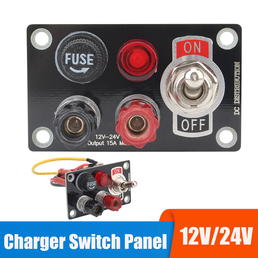 24V 12V Switch Panel 20A Fuse Relay Spliter DC Distribution Rocker Toggle Power Adapter Car Accessories For Boat Truck Marine