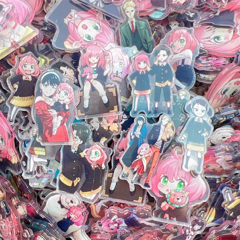 2/4cm Lovely Anime Patch Keychain Hair Tie Refrigerator Sticker Phone Case Cartoon DIY Acrylic Sheets Gift