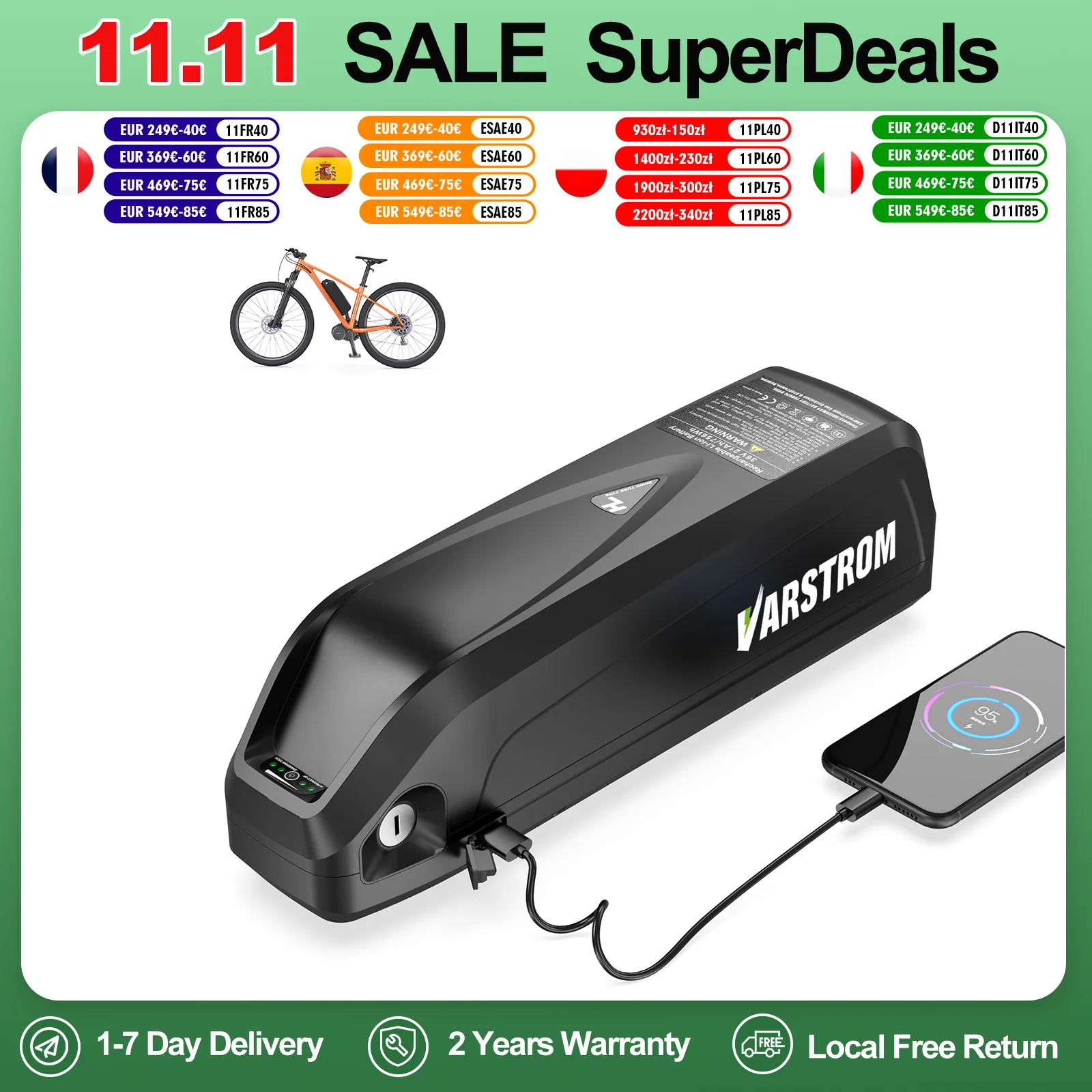 Original 48V Battery 48V 20AH 52V ebike Battery 36V Hailong Max 40A BMS 500W W 750W 1000W 1500W 21700 Cell BBS02 BBS03 BBSHD