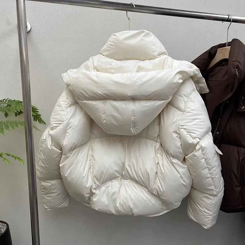 2025 Autumn and Winter Short Women's Cotton Clothes Solid Color Cotton Clothes Women's Loose Cotton Jackets Bread Jackets