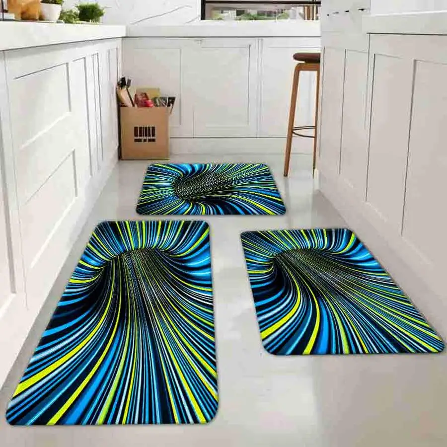 

1pc flannel floor mat3D Vortex Illusion Area Rug Modern Optical Striped Floor Mat Non-Slip Decorative Carpet for Living Room Bedroom DecorNon-slip, machine washable, soft area rug for home living room bedroom kitchen decor