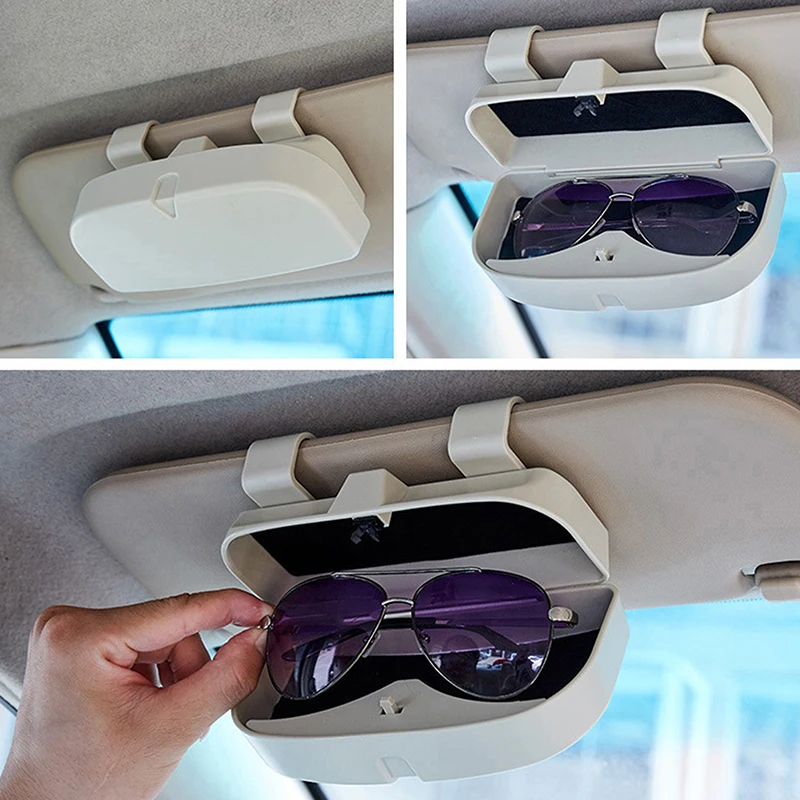 Car Glasses Box Portable Car Sunglasses Holder In The Car Driving Glasses Holder Eyeglass Case Sun Visor Car Lenses Holder